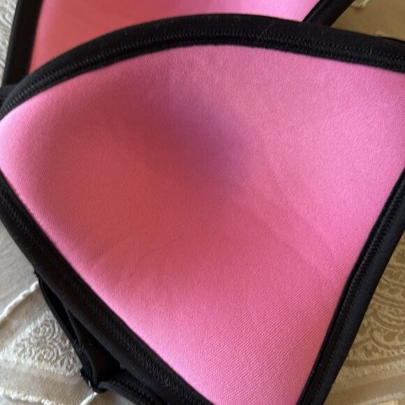 Victoria's Secret PINK Sport Strappy Halter Bralette Medium Yellow Black - Picture 4 of 5